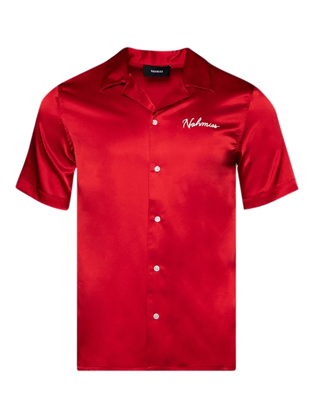 Nahmias embroidered-logo short-sleeves shirt | Red | Image 1
