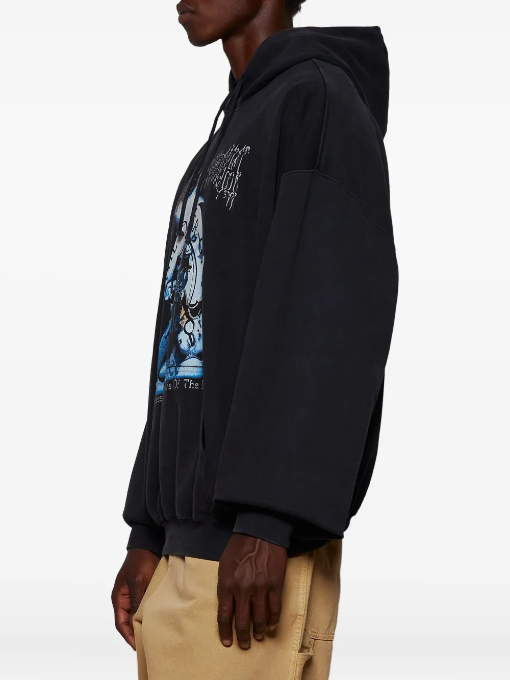 VETEMENTS graphic-print hoodie Zwart