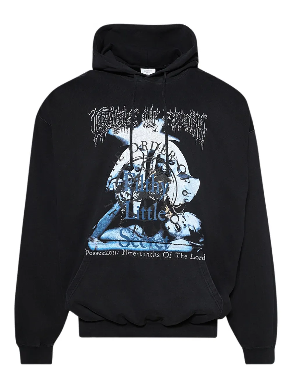 VETEMENTS graphic-print hoodie Zwart