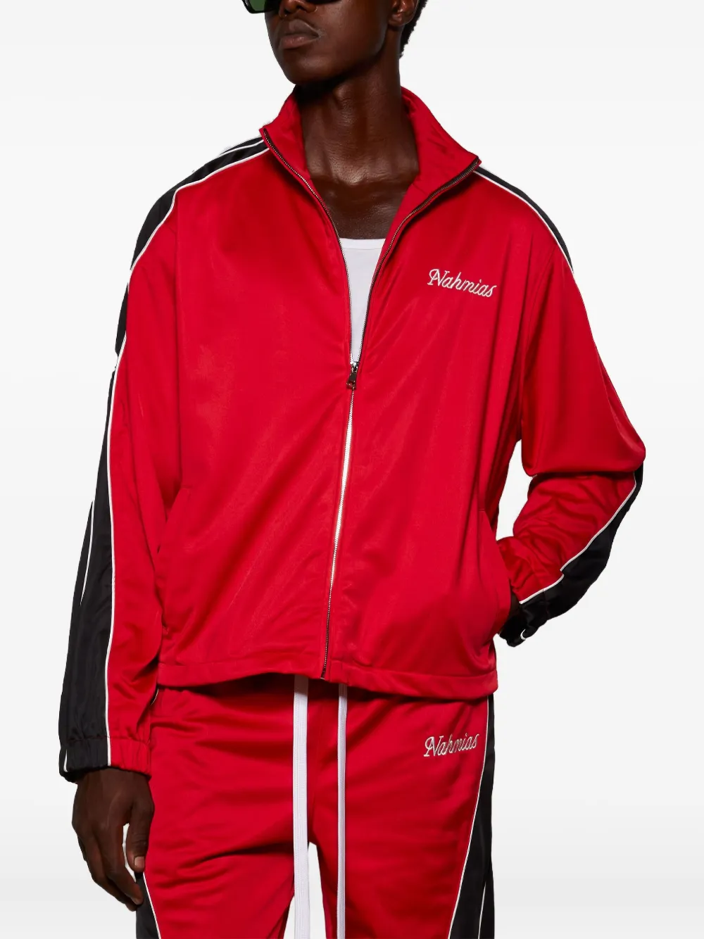 Nahmias Panelled Zip-up Track Jacket In Red