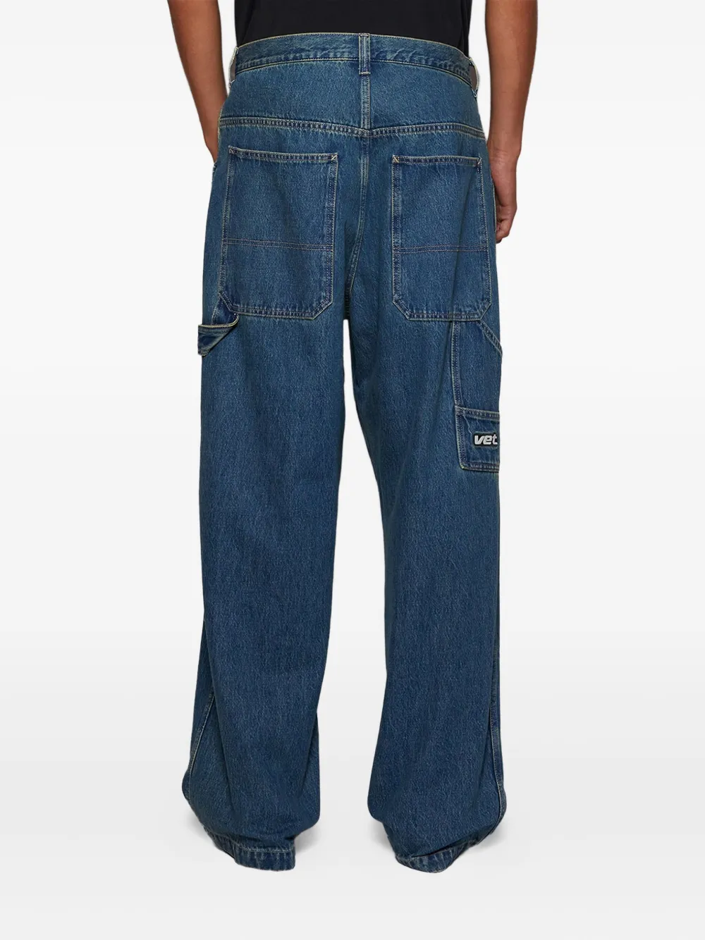 VETEMENTS Denim jeans met cargo zak Blauw