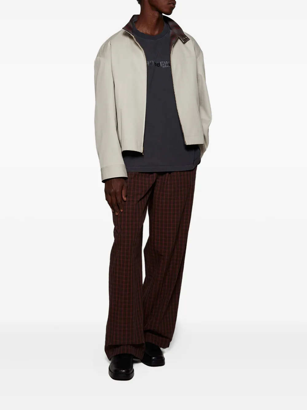 Alexander Wang Geruite broek met elastische taille - Bruin