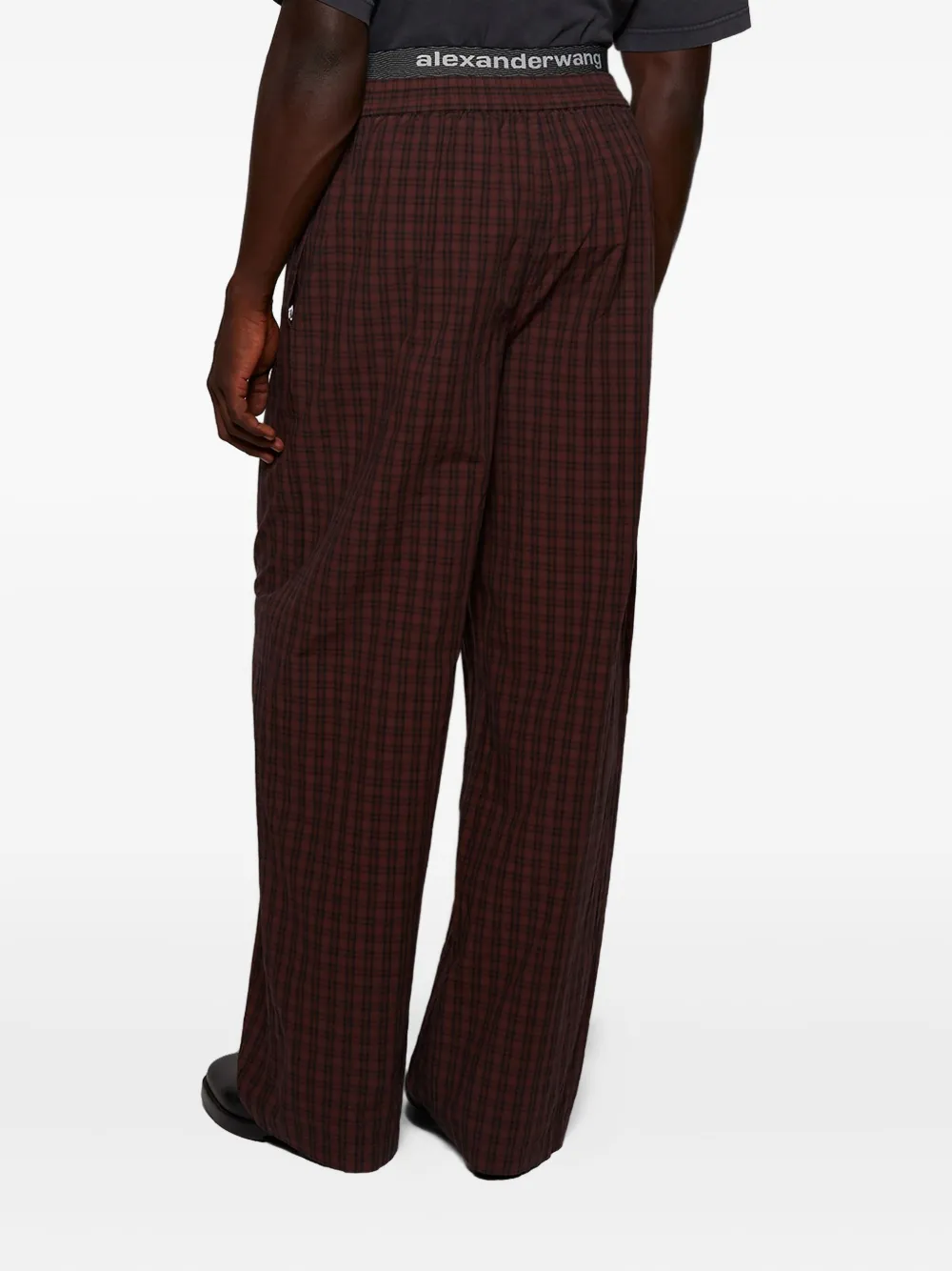 Alexander Wang Geruite broek met elastische taille Bruin