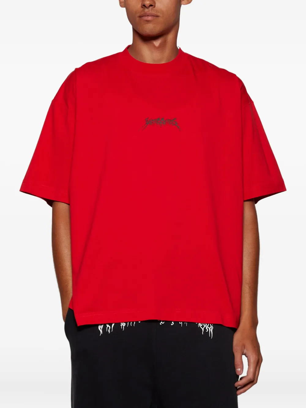 VETEMENTS T-shirt met logoprint met ronde hals Rood