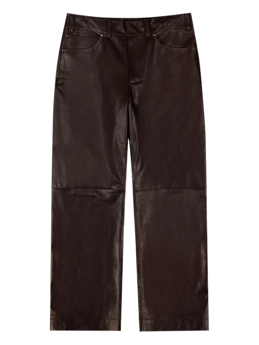 ENTIRE STUDIOS leather straight-leg trousers | Brown | Image 1