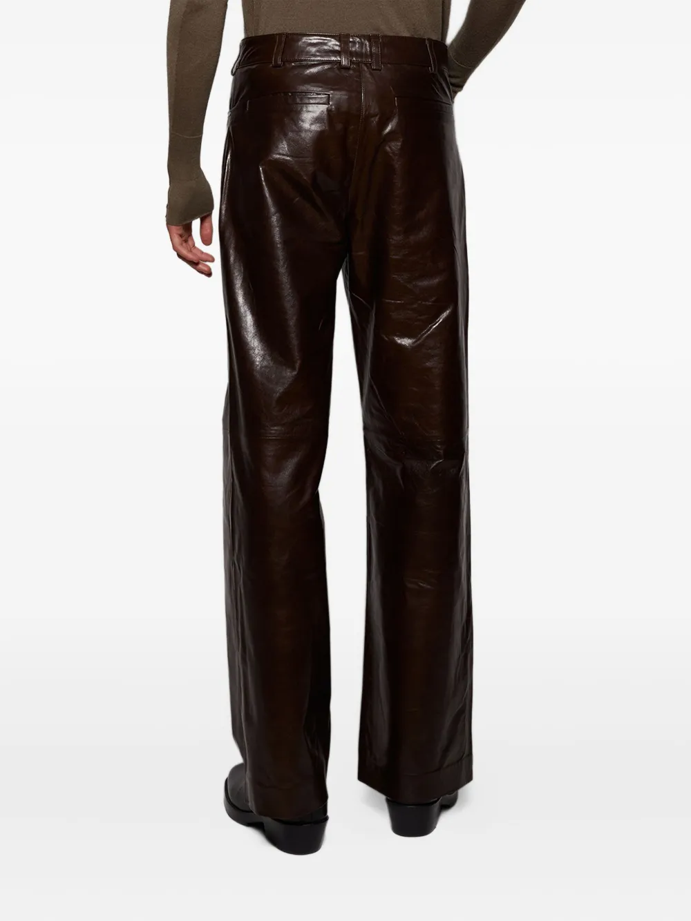 ENTIRE STUDIOS Leren broek Bruin