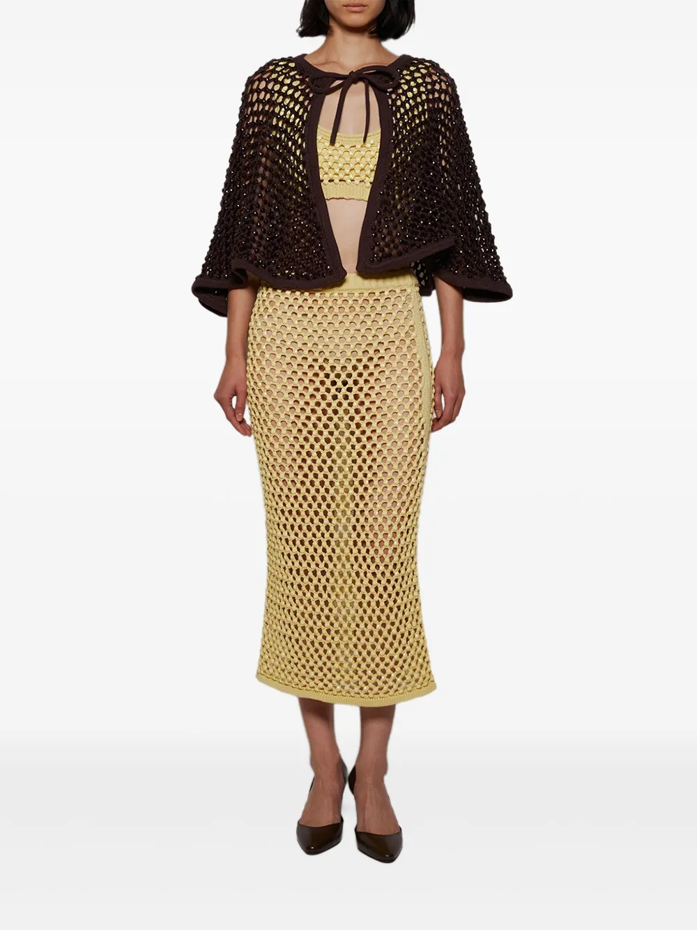 diotima beaded openwork capelet | Capes | Image 2