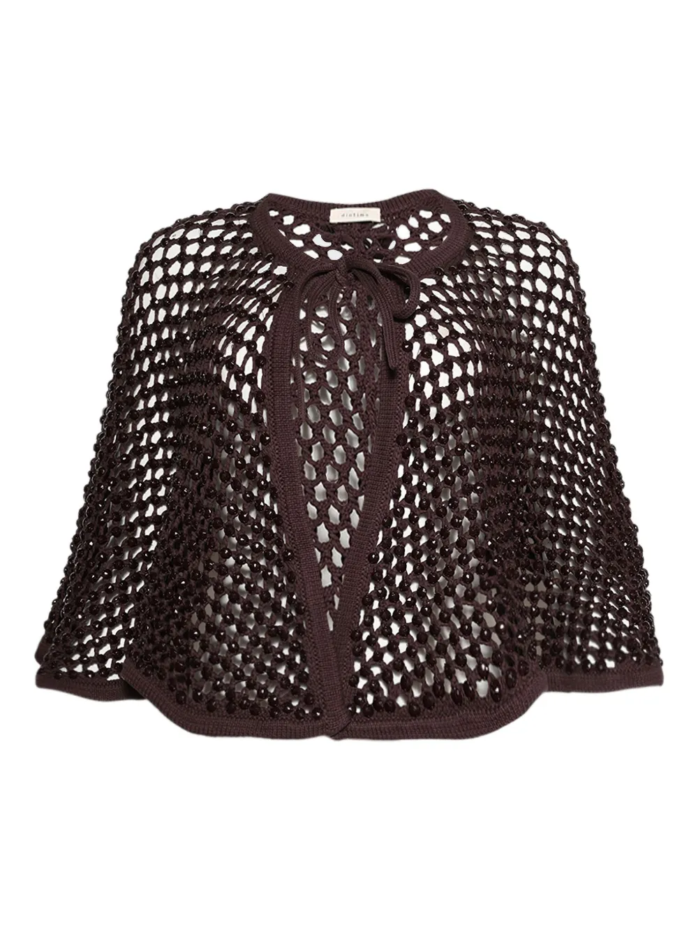 diotima beaded openwork capelet | Brown | Image 1