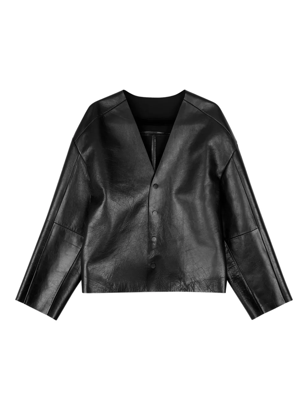 ENTIRE STUDIOS V-neck leather jacket - ブラック ENTIRE STUDIOS V-neck leather jacket - ブラック