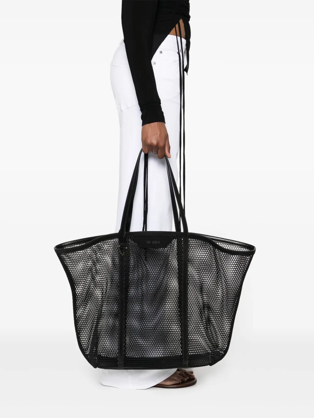 The Attico Mesh shopper - Zwart