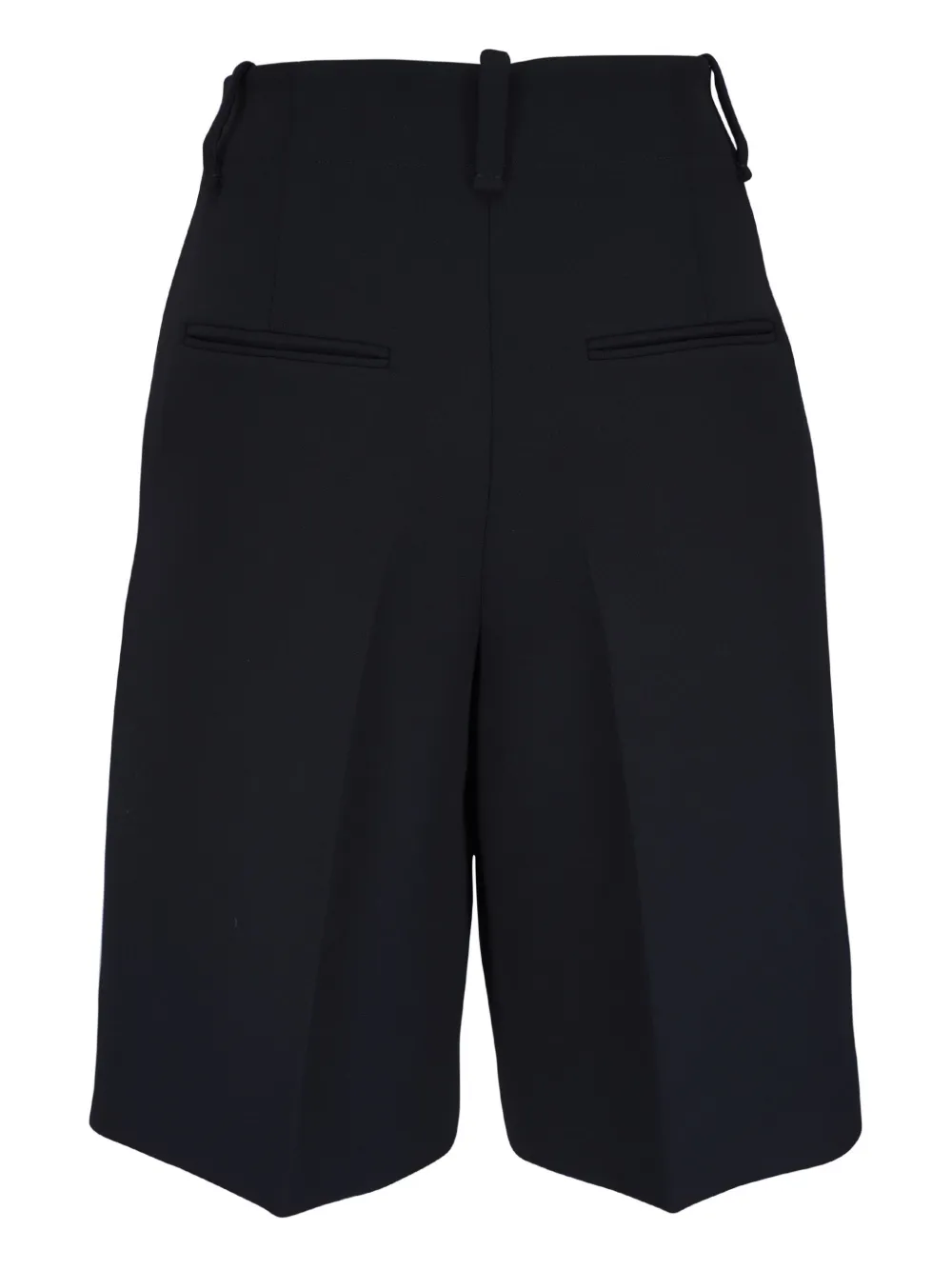 KHAITE Laden shorts met geplooid detail - Zwart