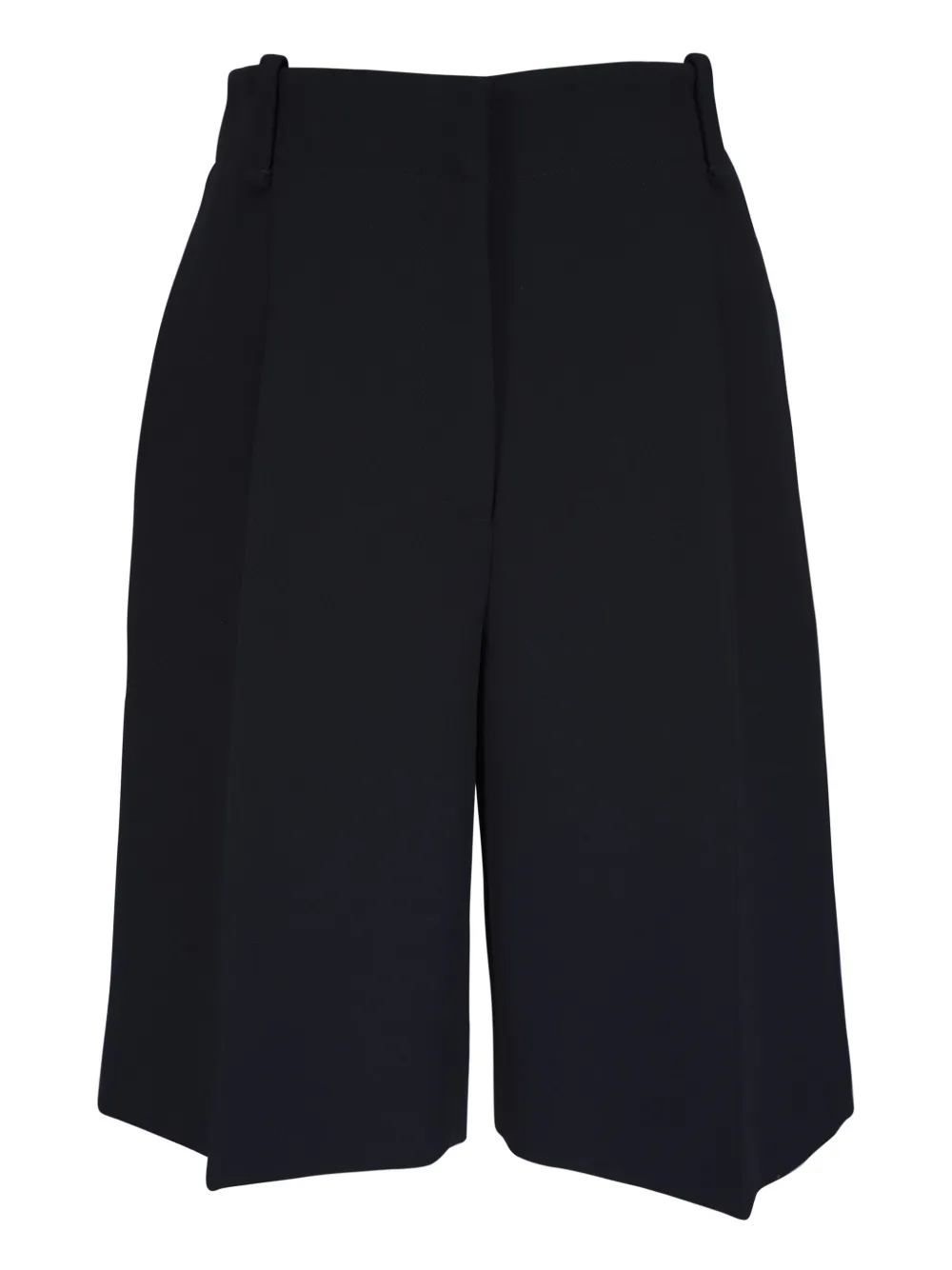 KHAITE Laden shorts met geplooid detail Zwart