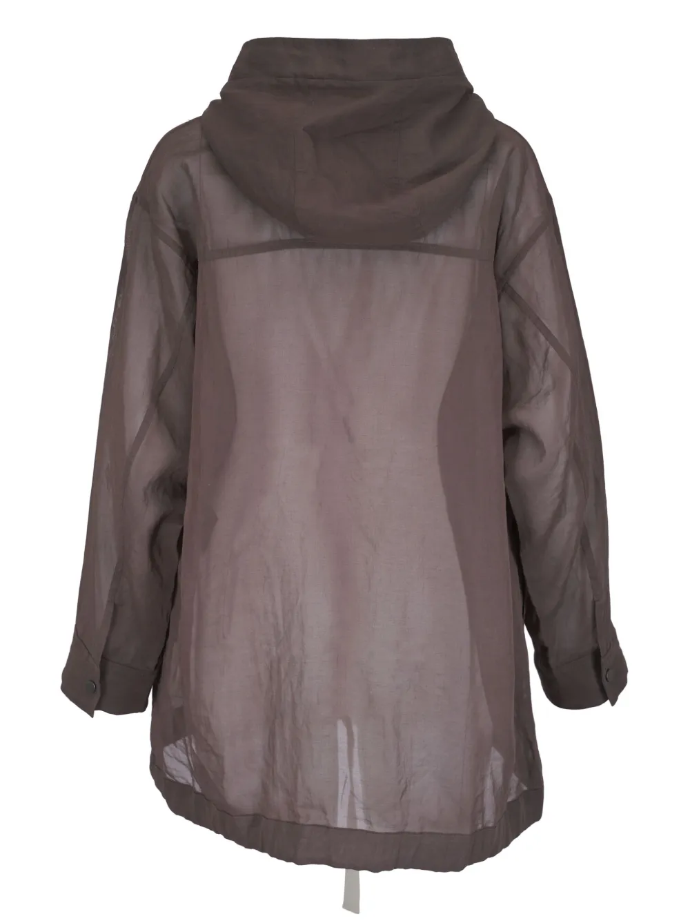 Brunello Cucinelli Doorzichtige hoodie Bruin