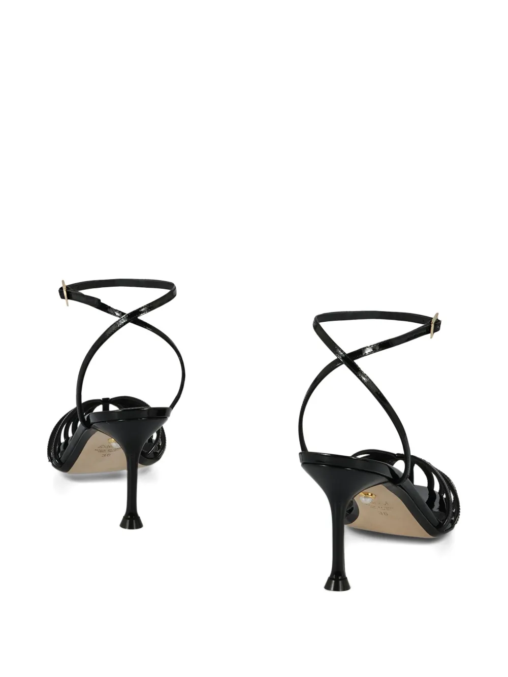 Alevì 75mm Karel ankle-strap leather sandals Black