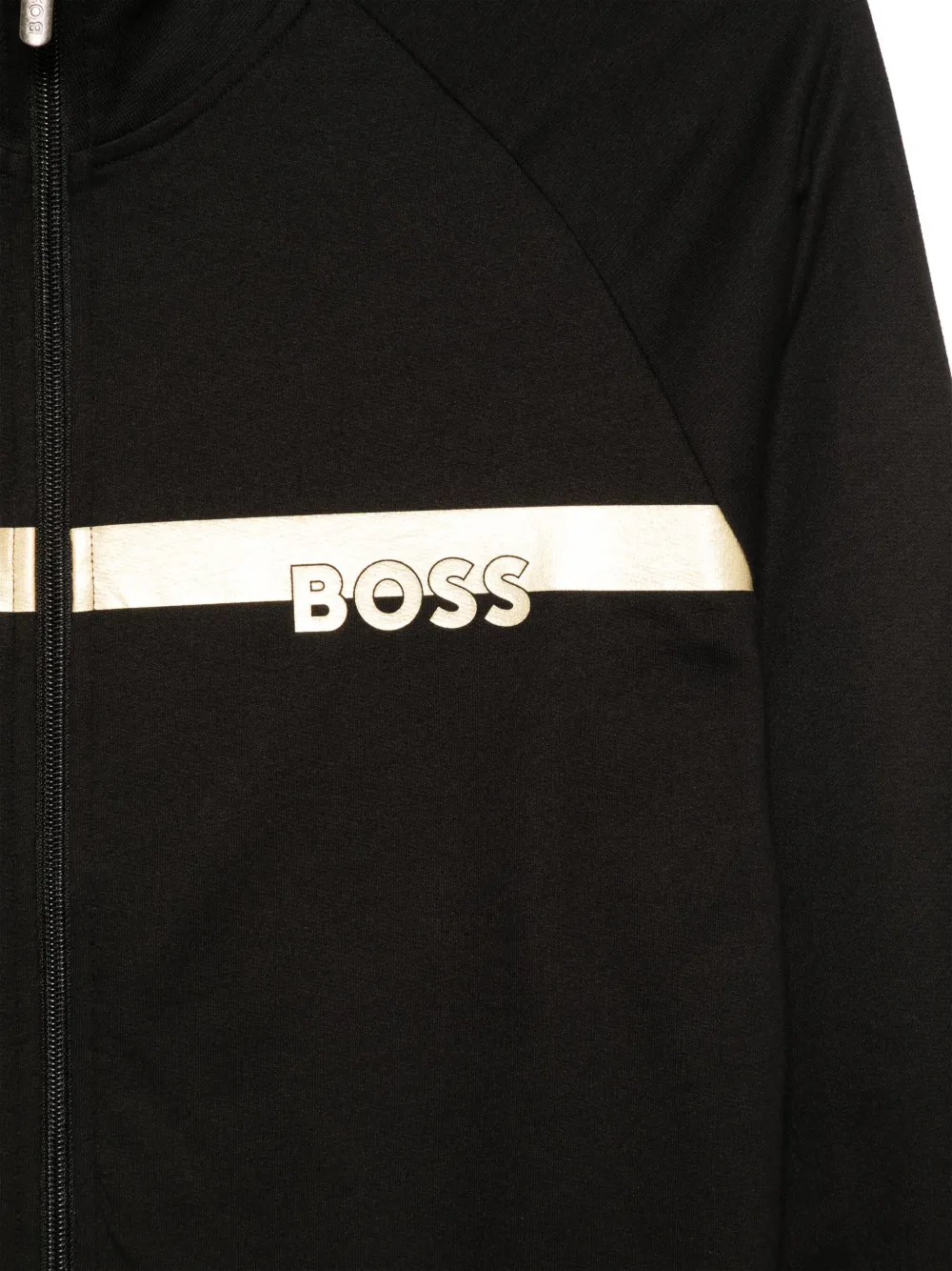 BOSS Sweater met rits - Zwart