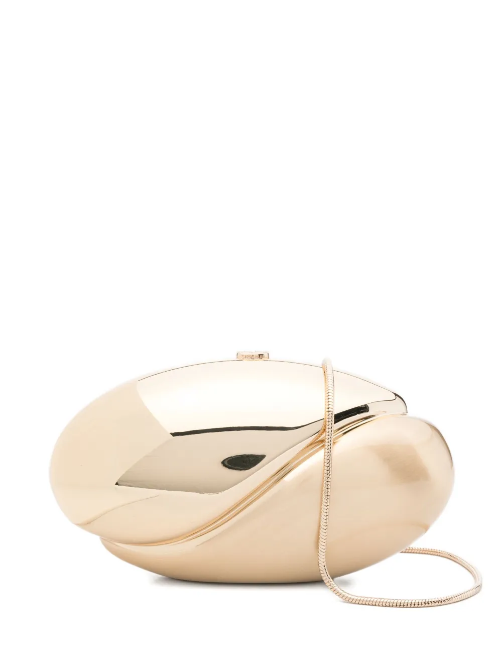 Simkhai Ameera metallic-effect oval clutch Goud