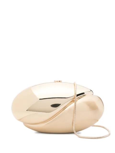 Simkhai Ameera metallic-effect oval clutch