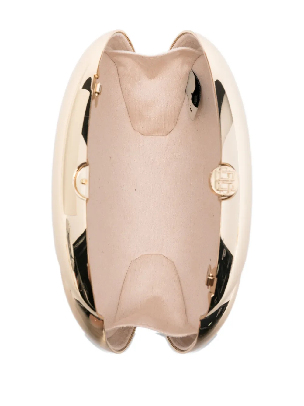 Simkhai Ameera metallic-effect oval clutch Goud