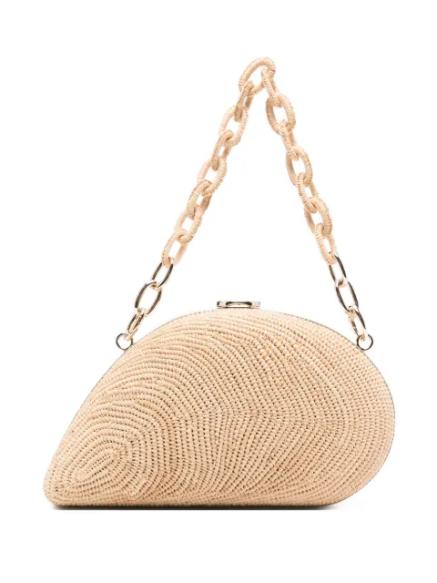 Simkhai Bridget raffia chain clutch bag