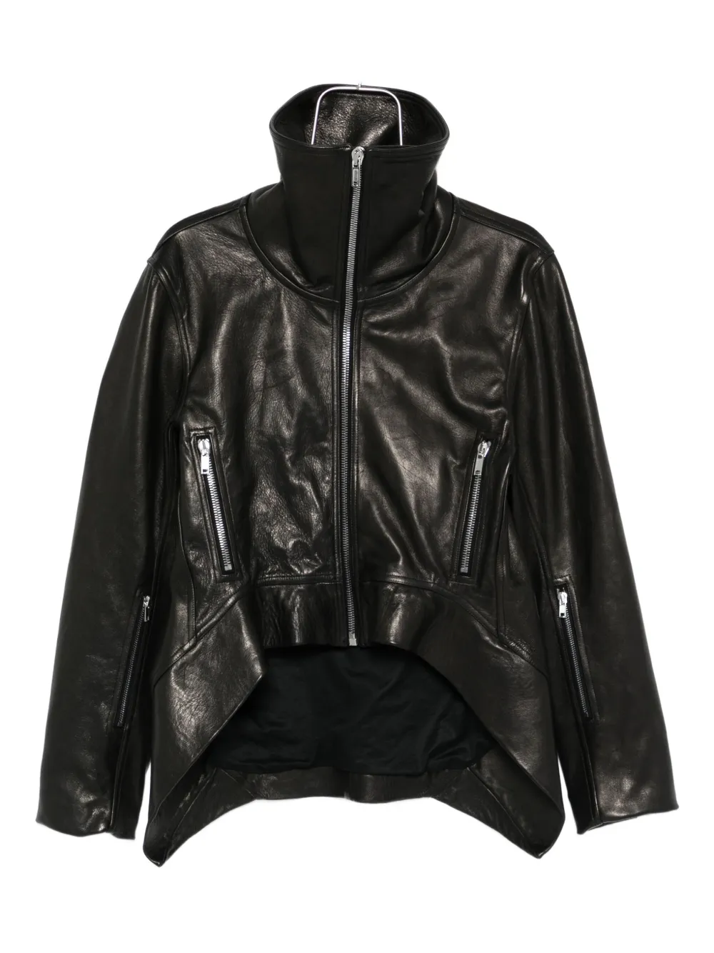 Rick Owens Exploder Leather Jacket In Black