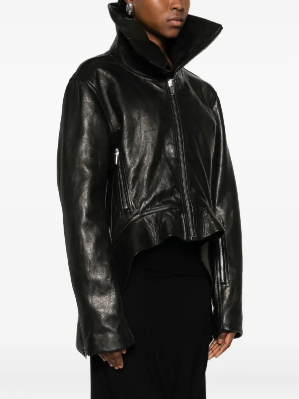 Rick Owens Exploder Leather Jacket | Black | FARFETCH