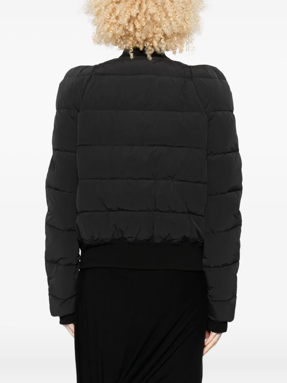 Rick Owens Modern Quilted Down Jacket Pockets In Black
