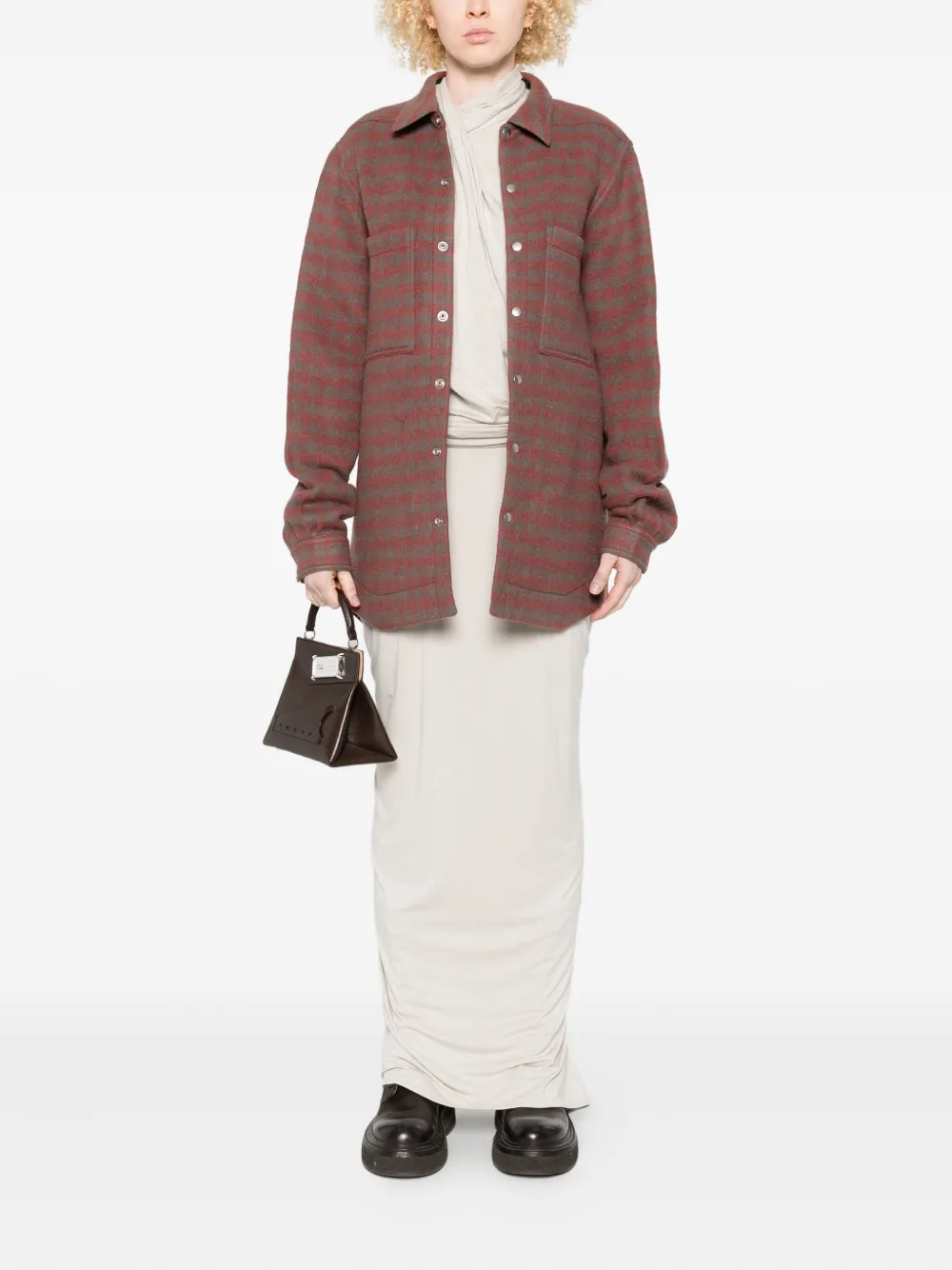 Rick Owens Checked Patch-pocket Shirt In Multi