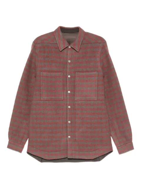 Rick Owens checked patch-pocket shirt
