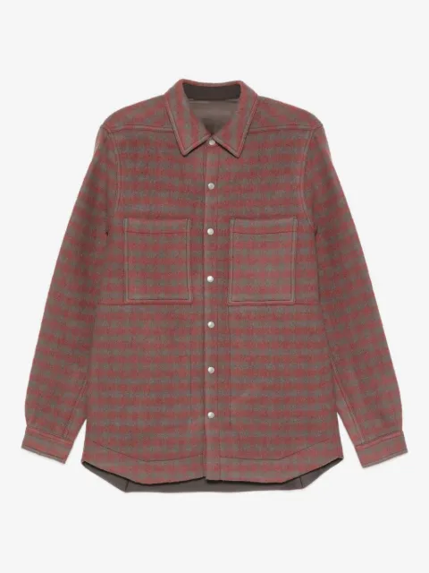 Rick Owens checked patch-pocket shirt