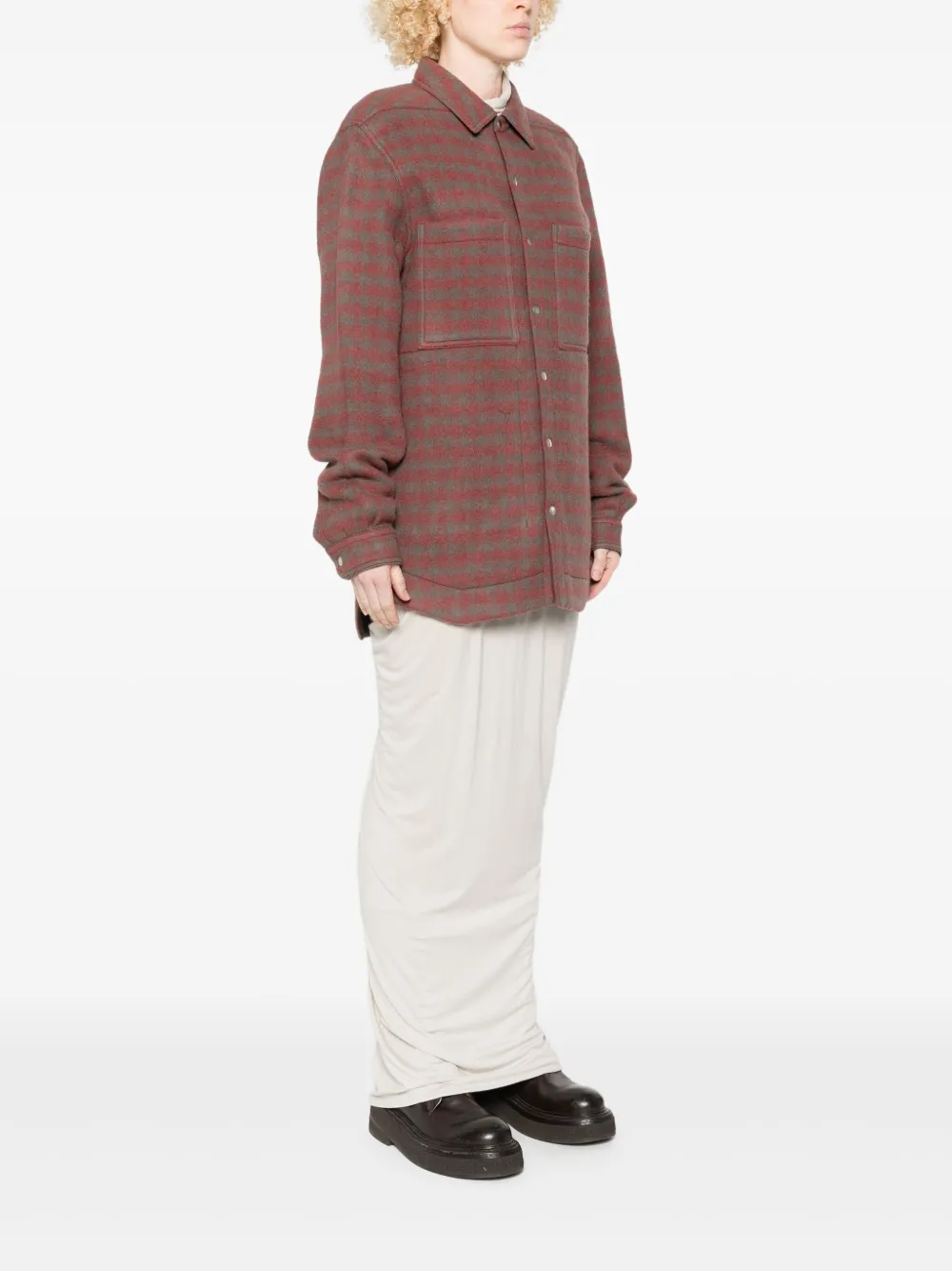 Rick Owens Checked Patch-pocket Shirt In Multi