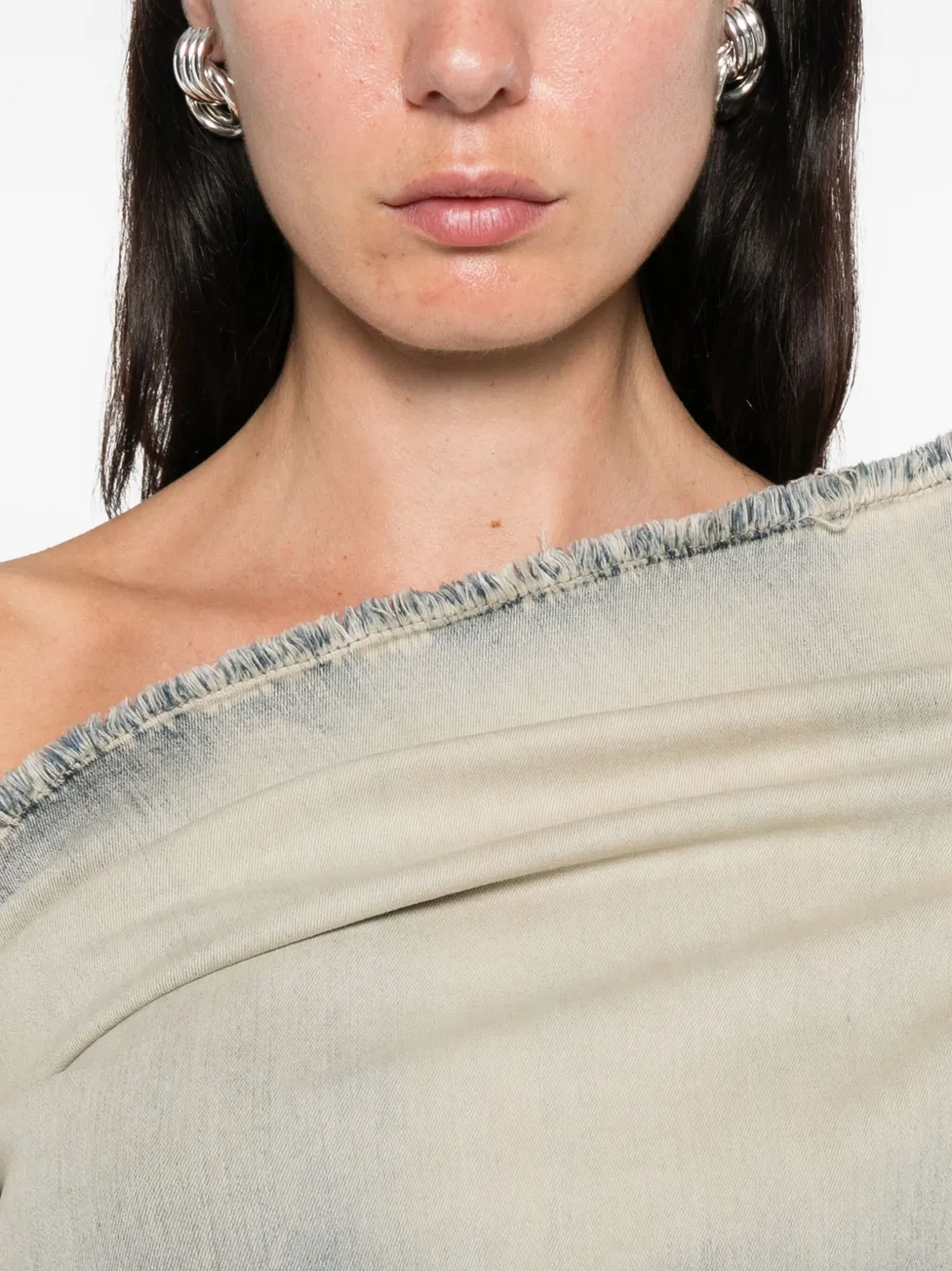 Rick Owens One-shoulder Mini Dress In Gray