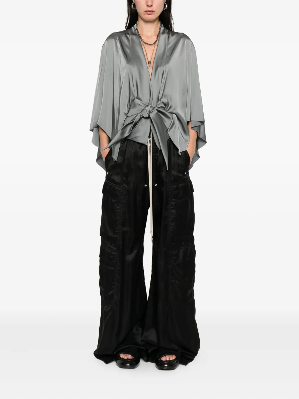 Rick Owens V-neck Blouse In Gold