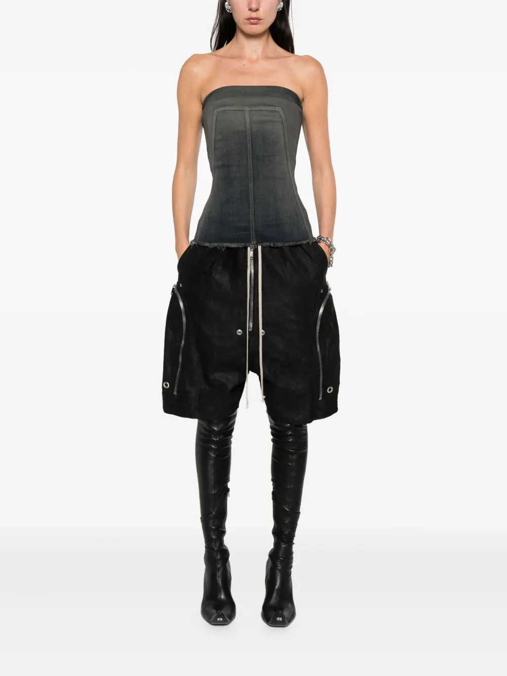 Rick Owens Denim Corset In Blue