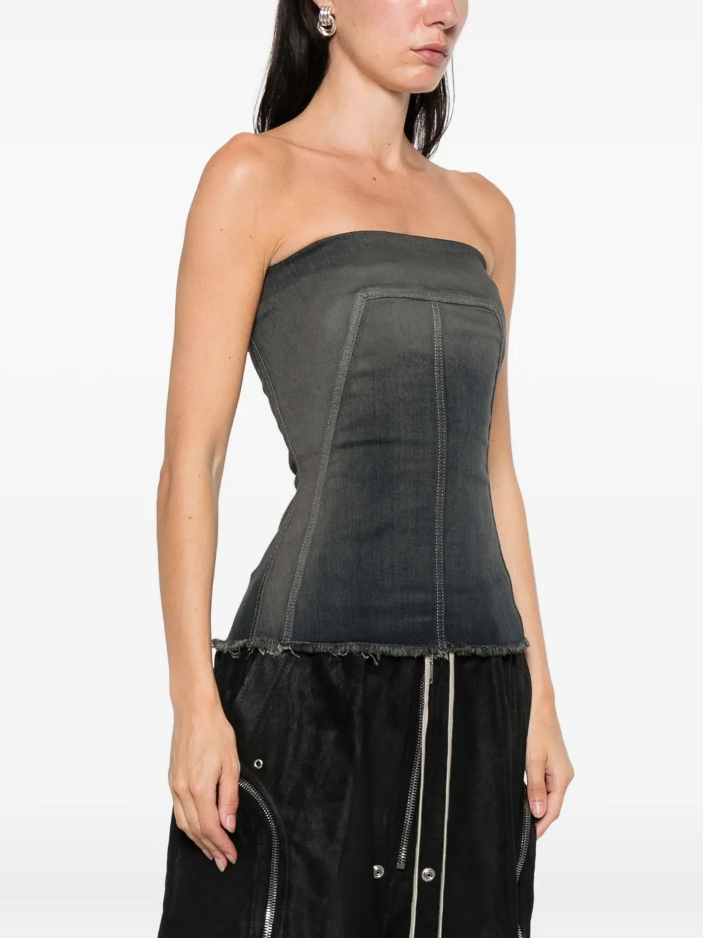 Rick Owens Denim Corset In Blue