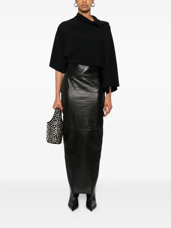Rick Owens Leather Maxi Skirt | Black | FARFETCH