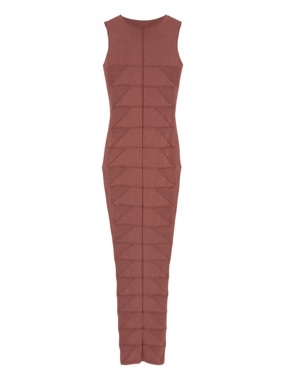 Rick Owens knitted sleeveless midi dress - ブラウン Rick Owens knitted sleeveless midi dress - ブラウン