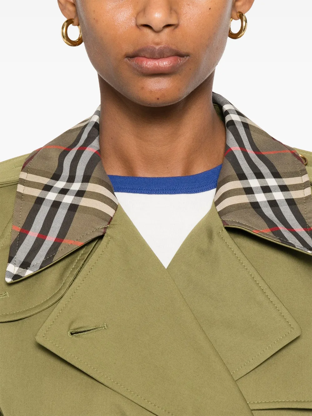 Burberry Trenchcoat met dubbele rij knopen Groen