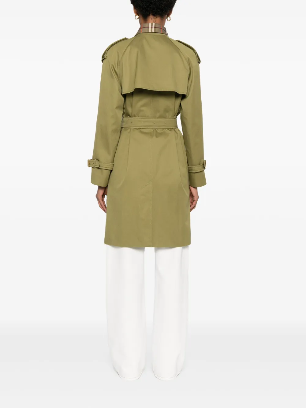 Burberry Trenchcoat met dubbele rij knopen Groen