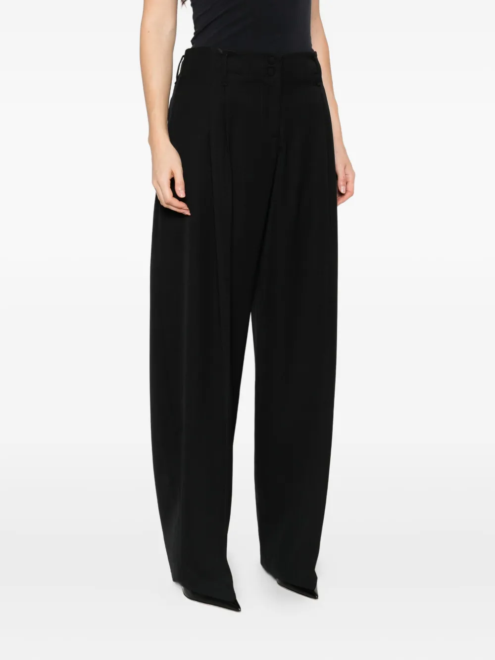 Alexander McQueen cotton tapered trousers Zwart