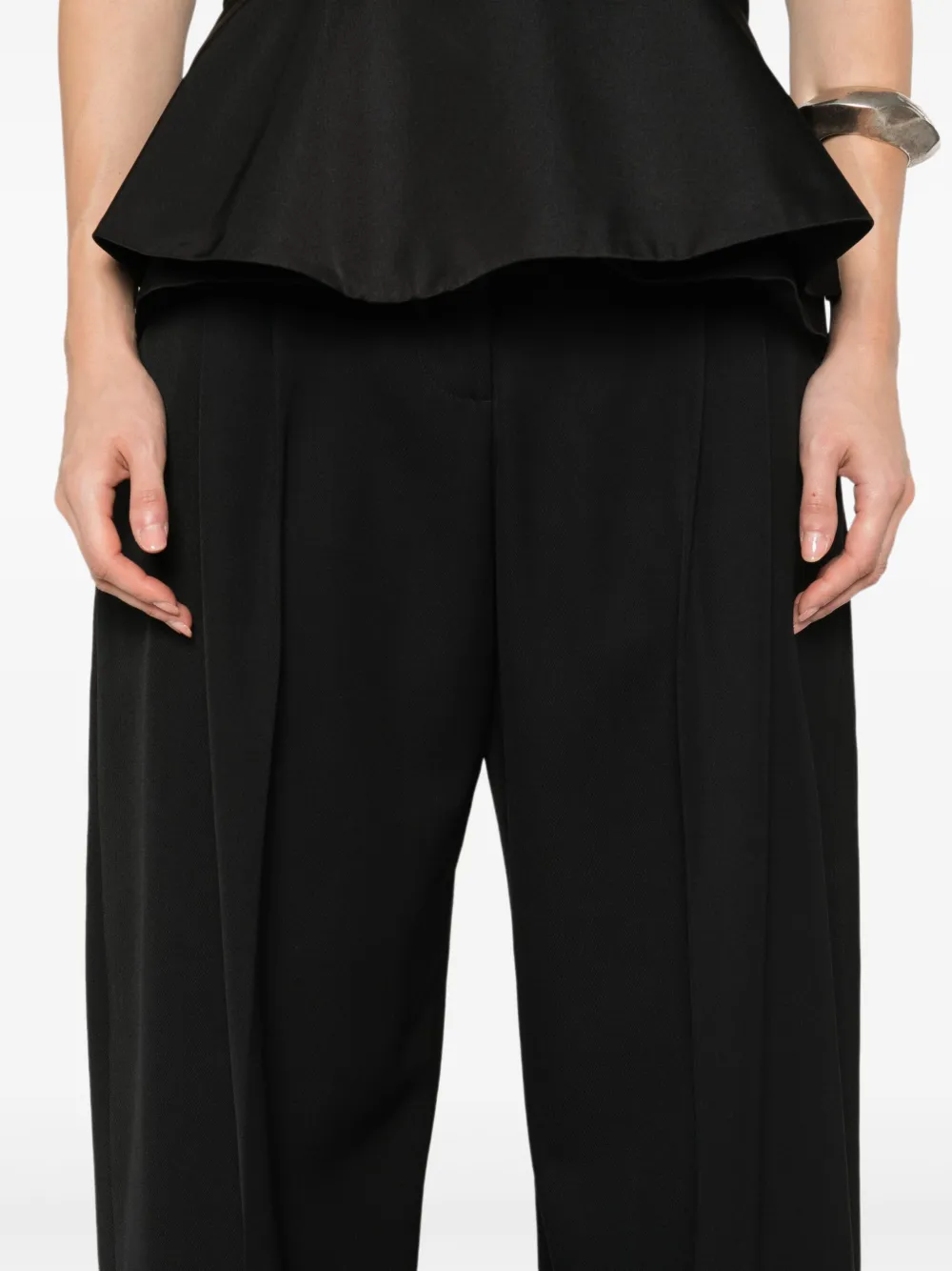 Alexander McQueen cotton tapered trousers Zwart