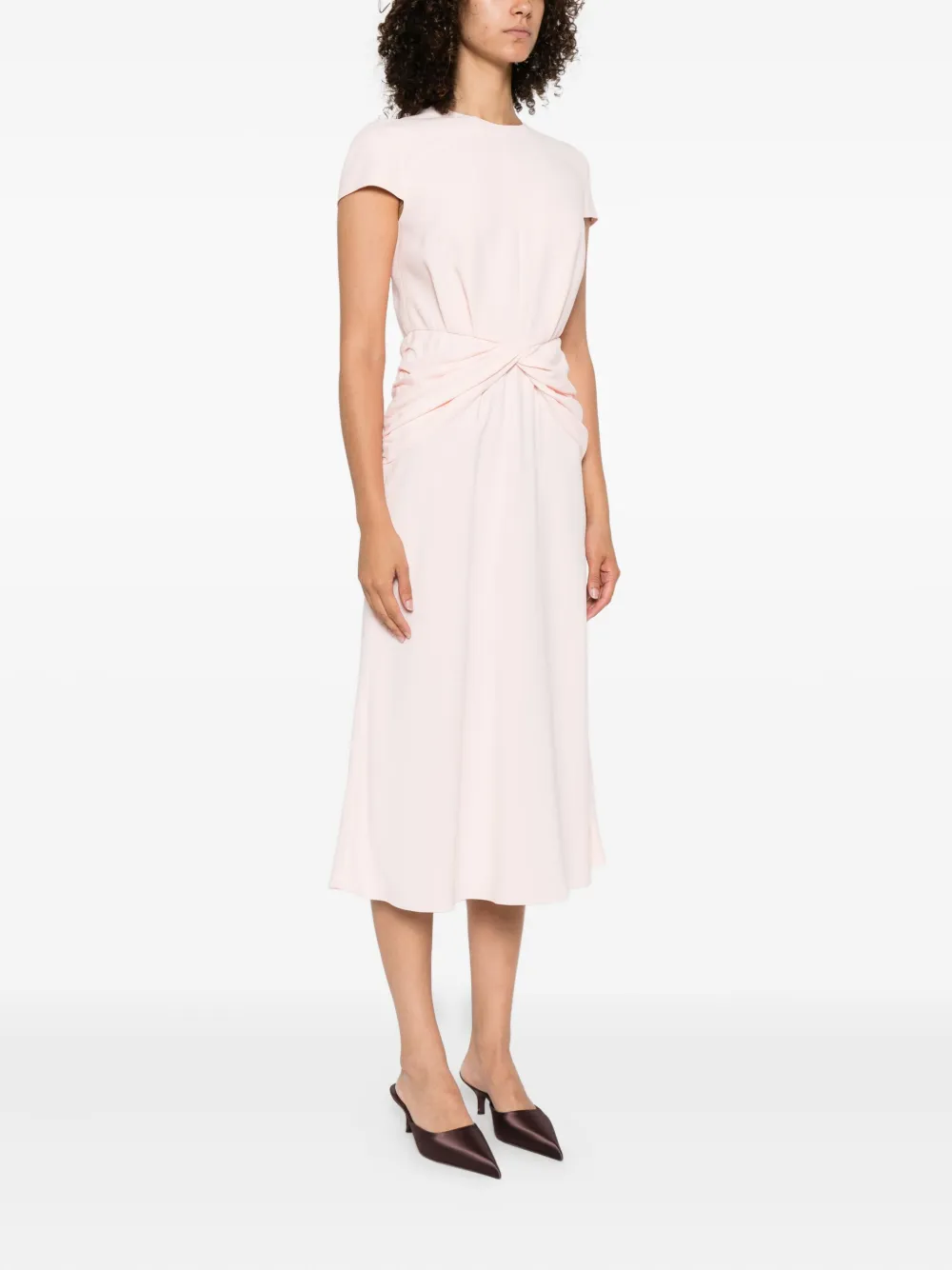 Alexander McQueen Midi-jurk met gedraaid detail Roze