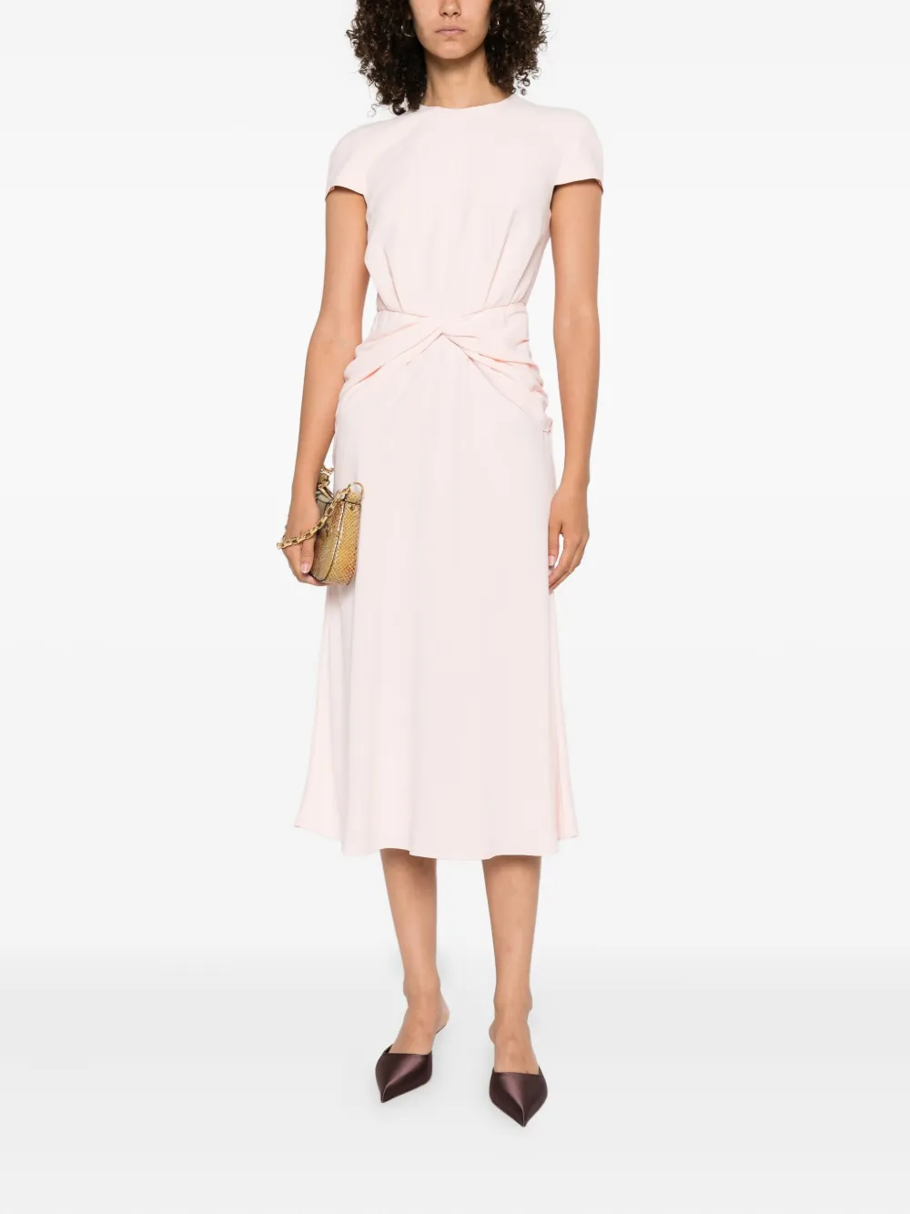 Alexander McQueen Midi-jurk met gedraaid detail Roze