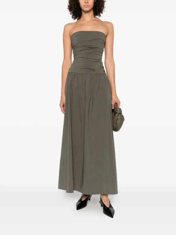 St. Agni Strapless Midi Dress - Green