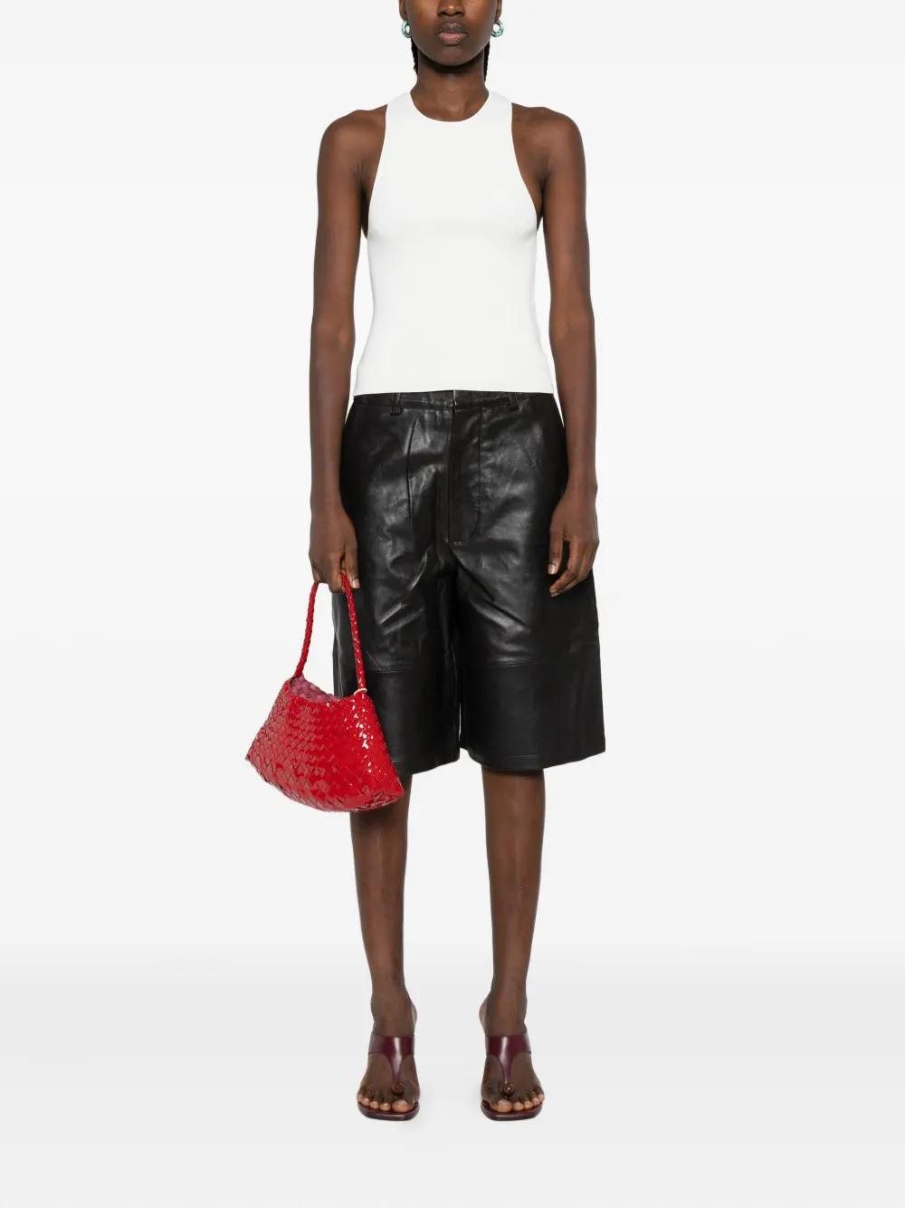 St. Agni ribbed-knit cami top Wit
