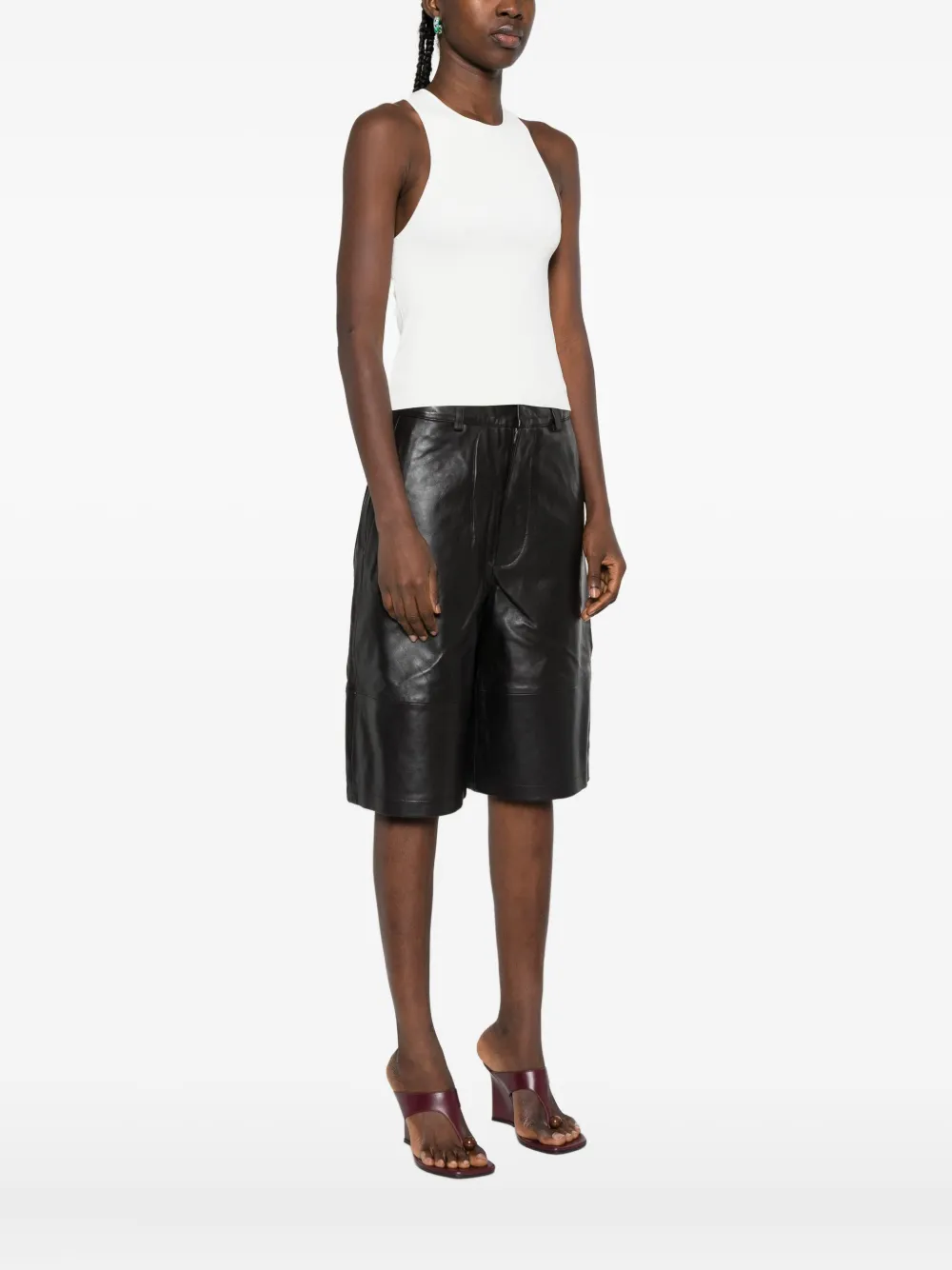 St. Agni ribbed-knit cami top Wit