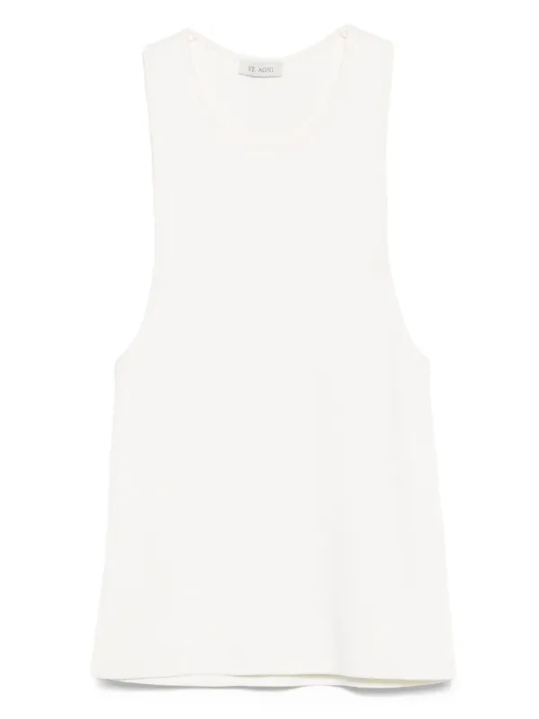 St. Agni Ribbed-knit Cami Top in White