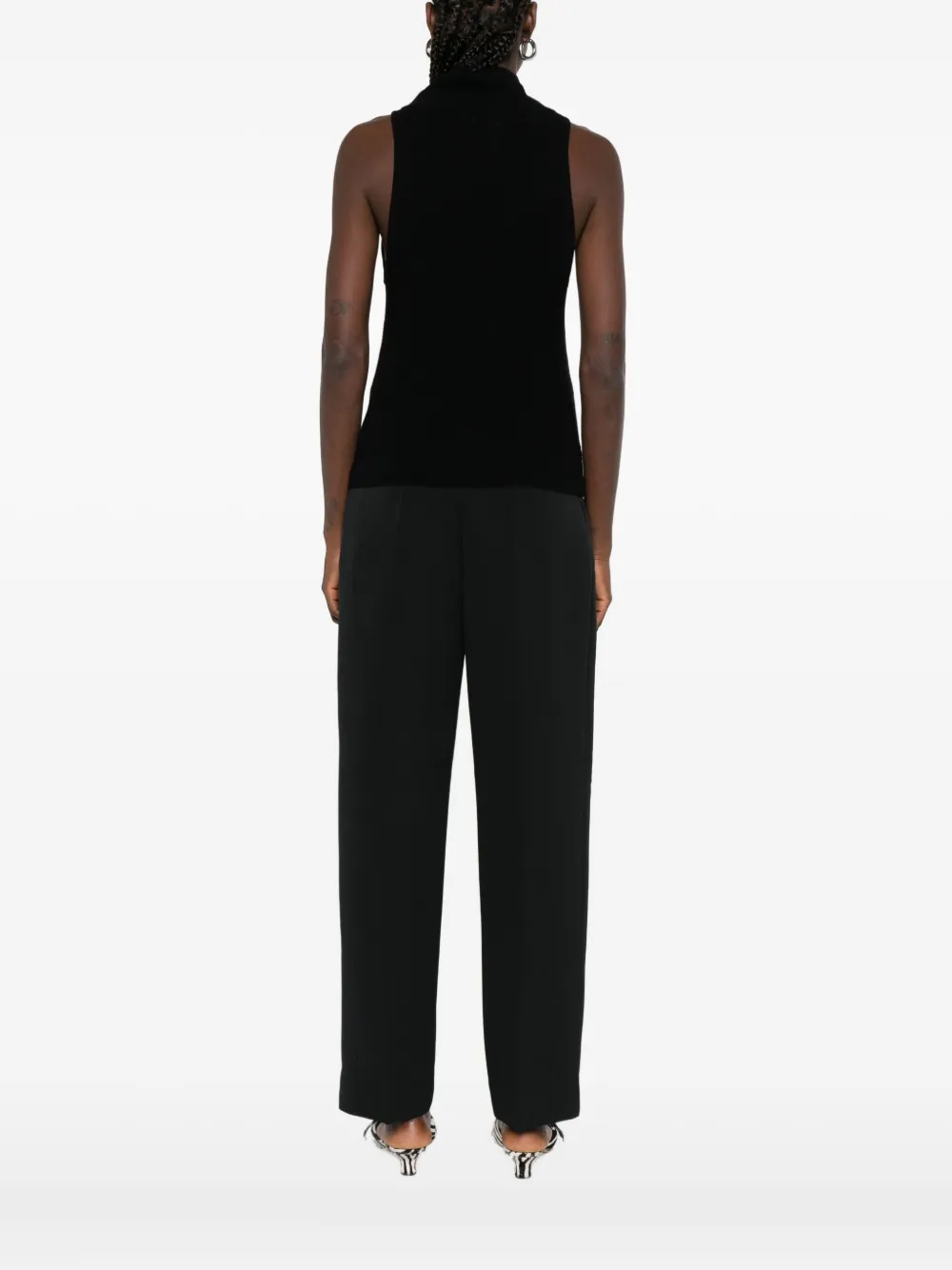 St Agni High-neck Sleeveless Top In Black