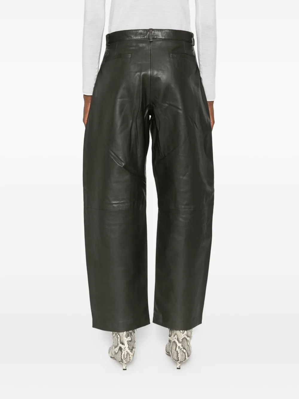 St. Agni Leren broek Groen