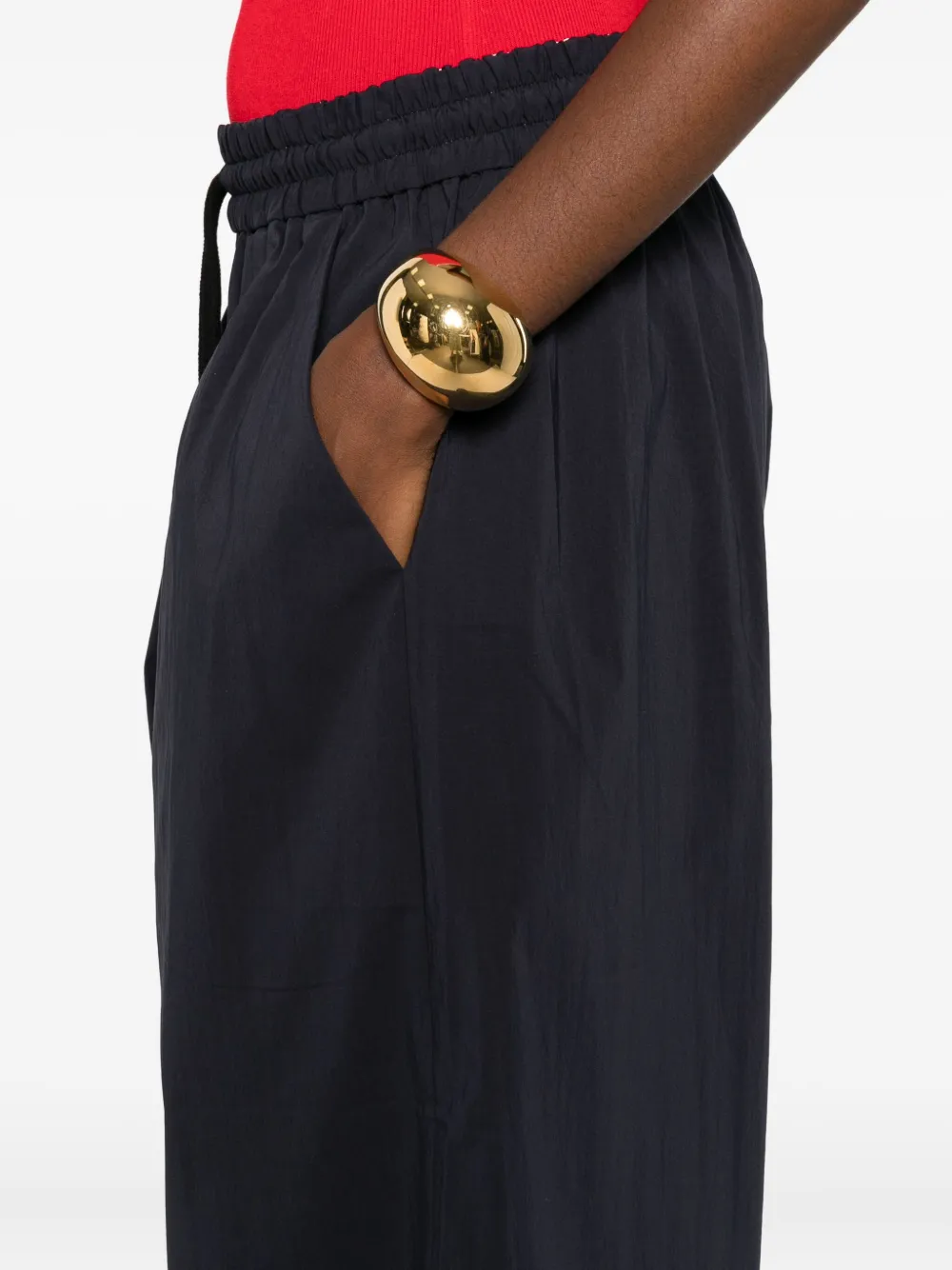 St. Agni Broek met elastische tailleband Blauw