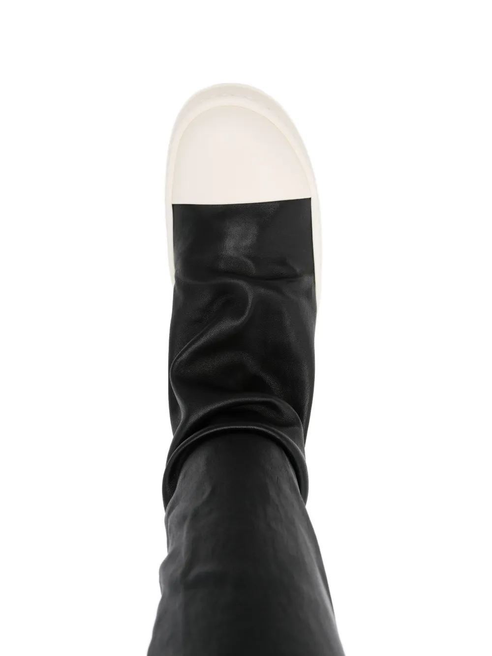 Rick Owens leather over-the-knee sneakers Black